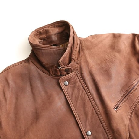 Brown Leather Half Coat