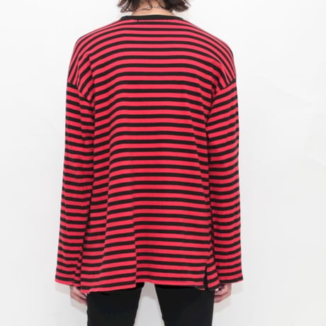 Red × Black Border L/S T-Shirt