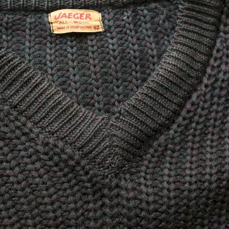 50's Jaeger V-Neck Knit Sweater Made In Great B