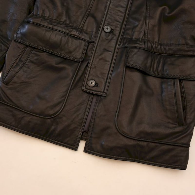 Next Stage Casual Black Leather Coat | Strato
