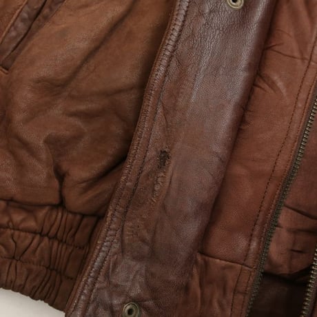 Layered Gimmick Brown Leather Jacket