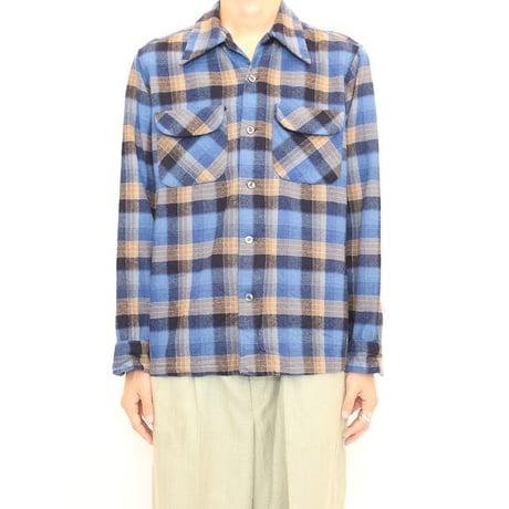 70's Pendleton Open Collar Wool Checked L/S Shirt