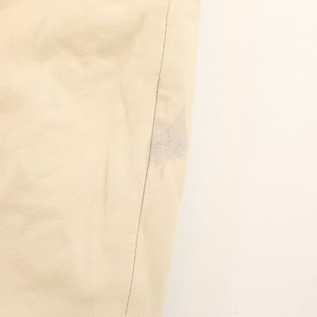 White Leather Slim Pants