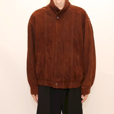 Layered Gimmick Suede Leather Jacket