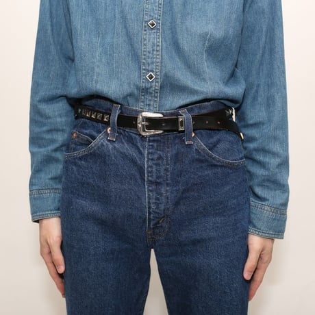 Western Studs Leather Belt