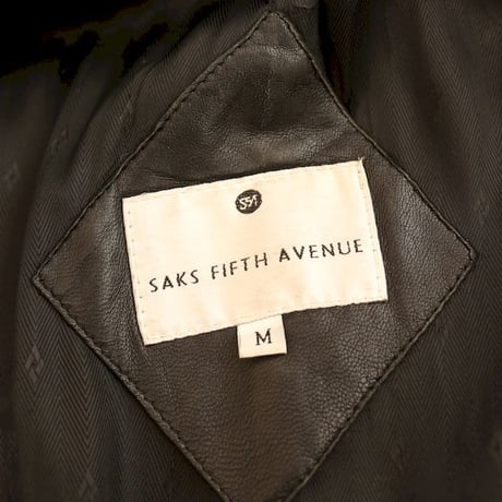Saks Fifth Avenue Black Leather Coat