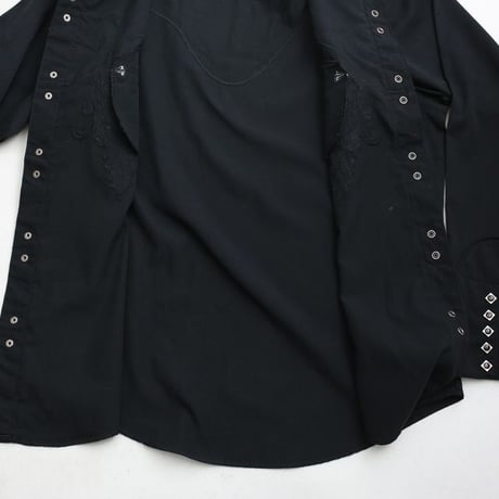 Black Embroidery Western Shirt