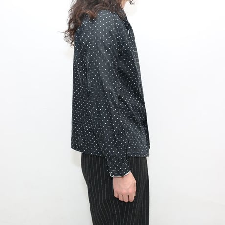 Dot Pattern Bow Tie Blouse