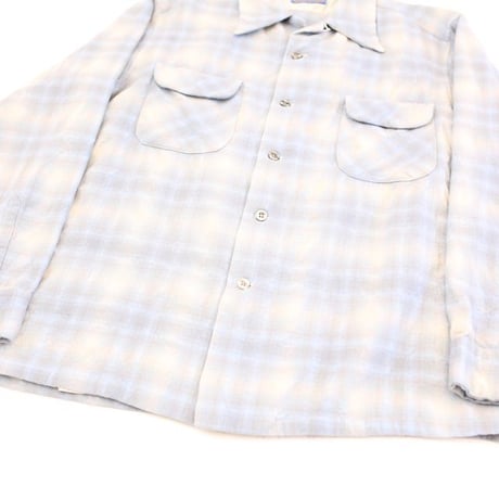 70's Pendleton Open Collared Check Wool L/S Shirt