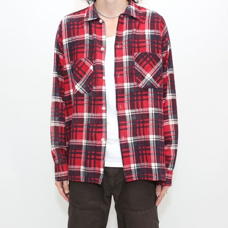 60's Foxdale Printed Plaid Flannel Shirt