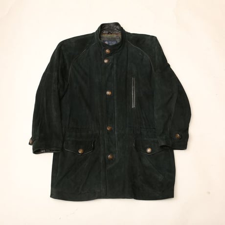 Black Nubuck Leather Coat