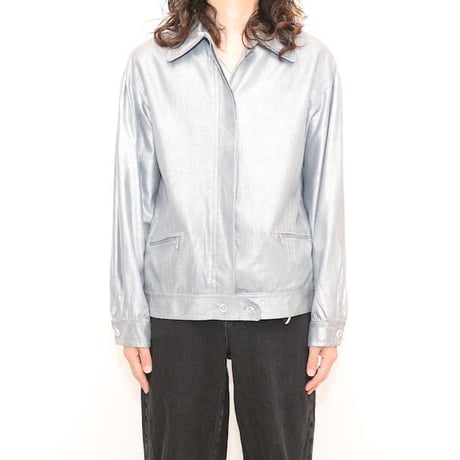 Silver Metallic Silk Jacket
