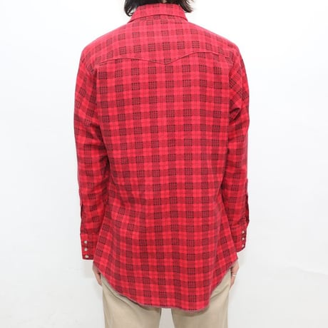 70's WASHINGTON DEE-CEE Plaid Print Flannel Western L/S Shirt