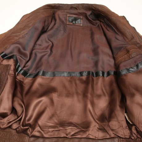Layered Gimmick Brown Leather Jacket