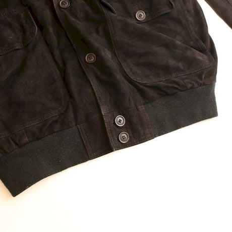 Euro Vintage Black Suede Jacket 'Vera Pelle'