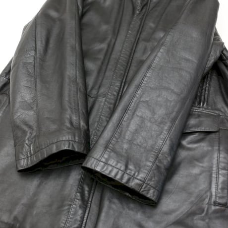Black Lamb Leather Coat