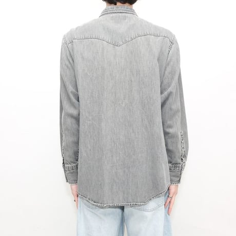 70's ROEBUCKS Black Denim Shirt