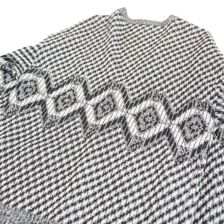 Geometric Pattern Acryl Knit Cardigan "MADE IN JUGOSLAVIJA"