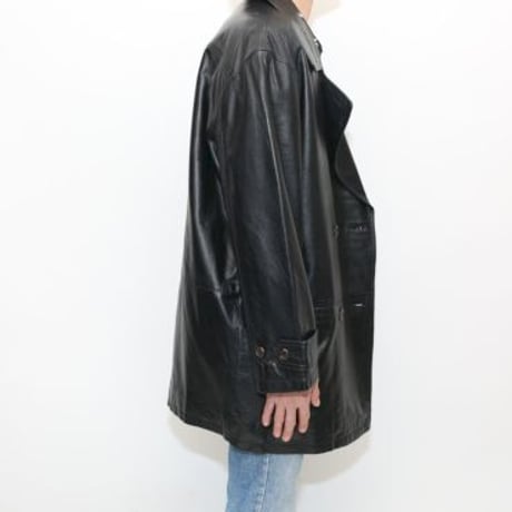 Black Lamb Leather Coat