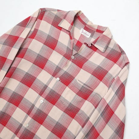 50-60's Open Collar Rayon Shirt