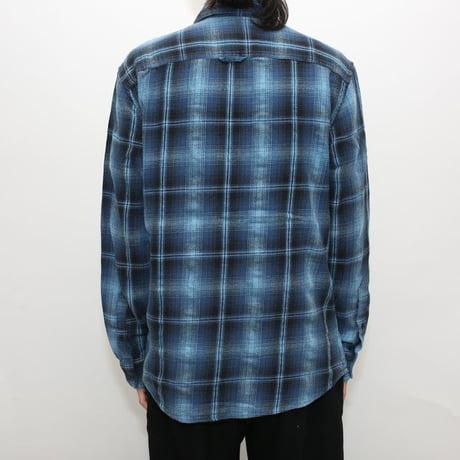 Ombre Plaid Cotton Flannel Shirt
