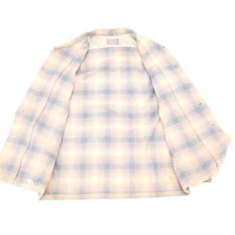 70's Pendleton Open Collar Wool Checked L/S Shirt