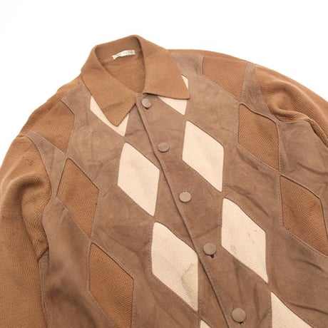 Vintage Diagram Pattern knit Cardigan