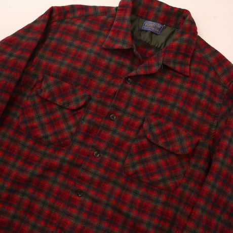 60's Pendleton Open Collar Wool Checked L/S Shirt