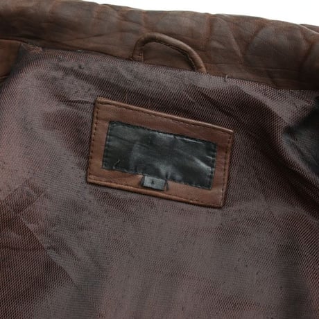 Layered Gimmick Brown Leather Jacket