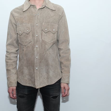 Single Leather Shirt Jacket