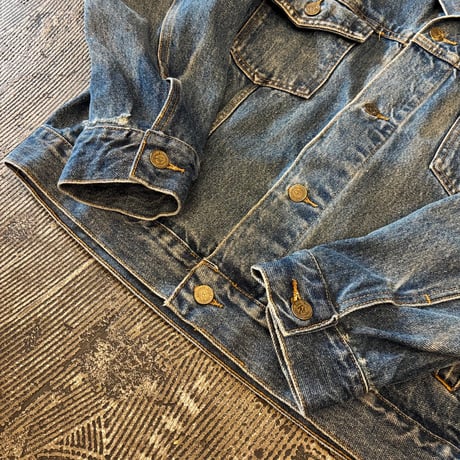 Marlboro Leather Collared Denim Jacket Loose Silhouette