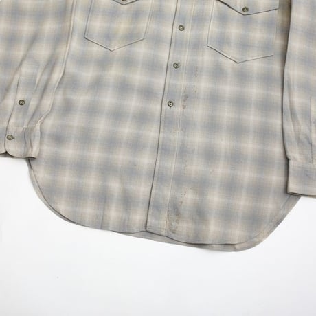 40s Pendleton Ombre Plaid Wool Shirt