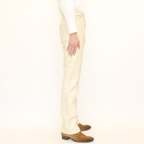 White Leather Slim Pants