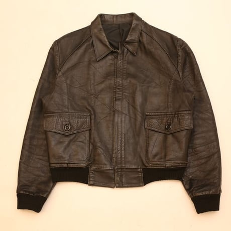 Black Rib Leather Jacket