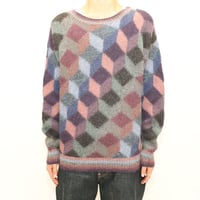 Geometric Pattern Alpaca 100% Knit Sweater