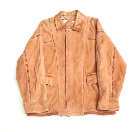 Suede Leather Design Jacket Made in SPAIN Loose Silhouette