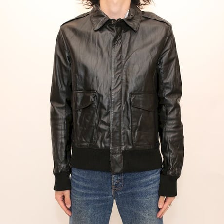 A-2 Type Black Leather Jacket