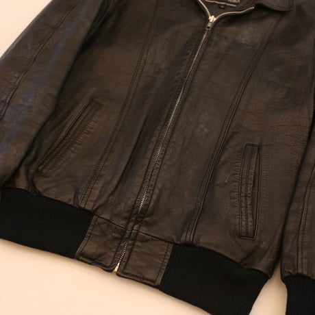 Black Rib Leather Jacket
