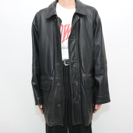 Black Lamb Leather Coat