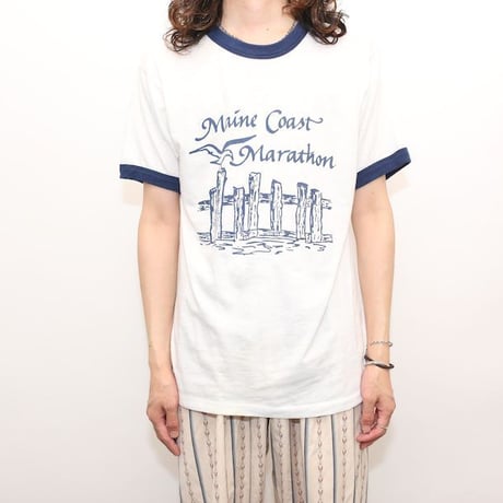 80's Ringer T-Shirt "Marine Coast Marathon"