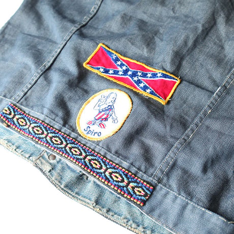 Vintage Denim Vest With Patch