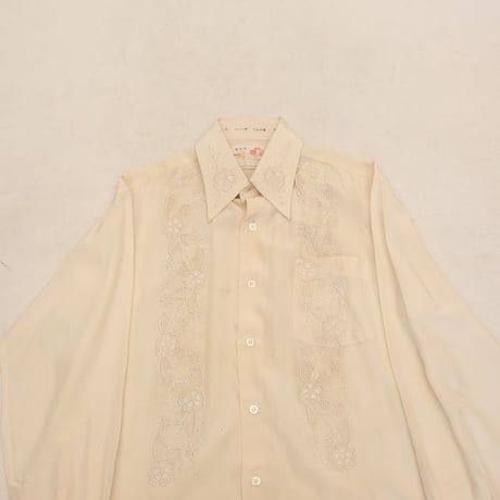 1970s Hand Embroidered 100% Pure Silk Shirt