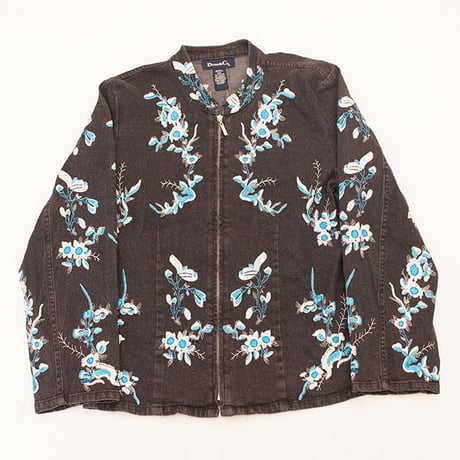 Embroidery Zip Up Jacket