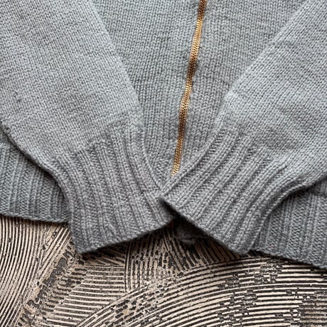 60s Zip-up Nordic Knit Cardigan