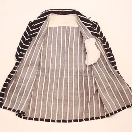 Black × White Striped Open Collared Shirt