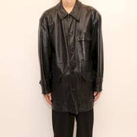 Domon Black Leather Coat