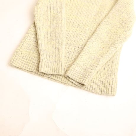 Mohair Blend V-Neck Knit Sweater Made in France