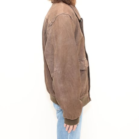 A-2 Type Nubuck Leather Jacket Brown