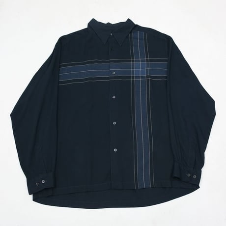 Cross Pattern Rayon L/S Shirt