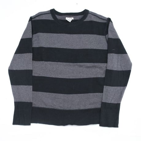 Cotton Border Kint Sweater